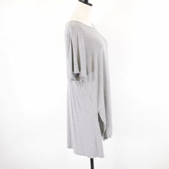 Philosophy Plus 1X Gray Boat Neck High Low Shirt Dress Boat Neck Side Slit - Picture 6 of 8